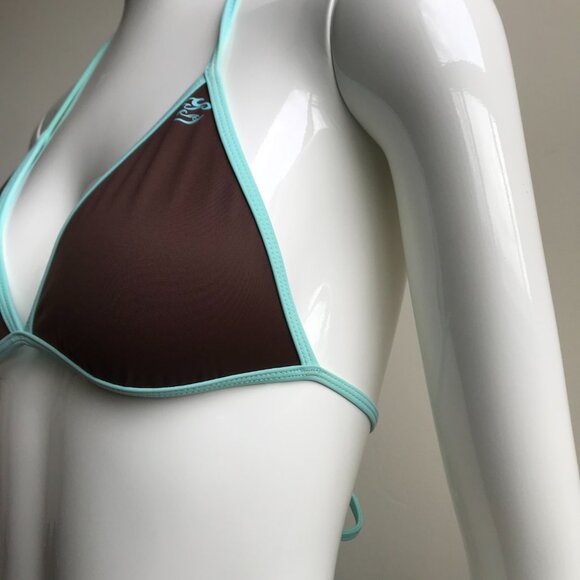 Billabong BLUE CRUSH era bikini brown reversible triangle set - Picture 4 of 9